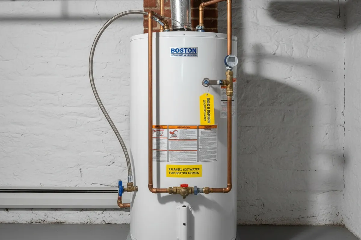 Repaired water heater fully restored after professional AC repair service in Boston, MA